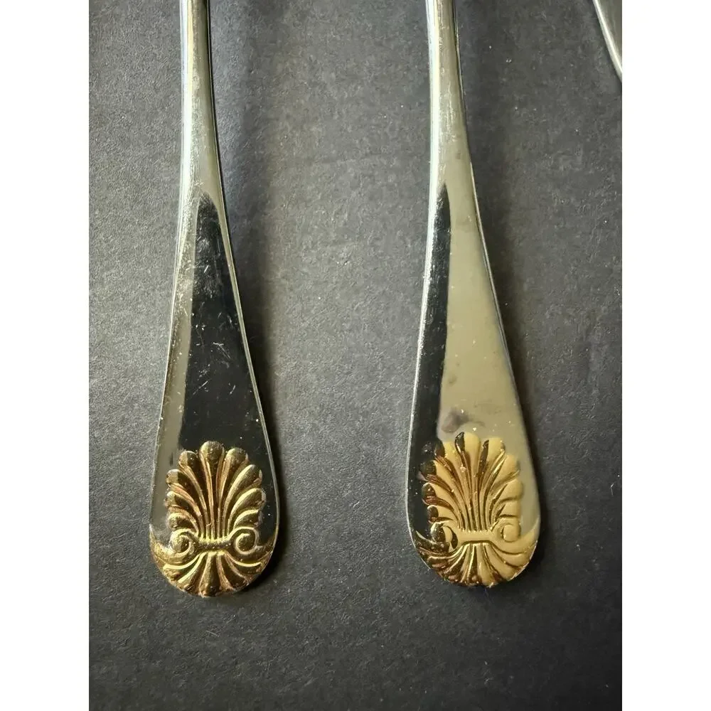 Supreme By Towle Flatware Stainless Steel Gold Accent Tableware Serving Set (22)
